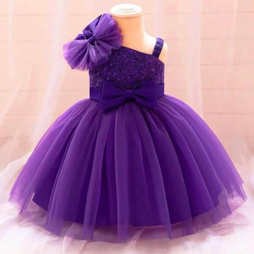 Girls' One-Shoulder Party Dress