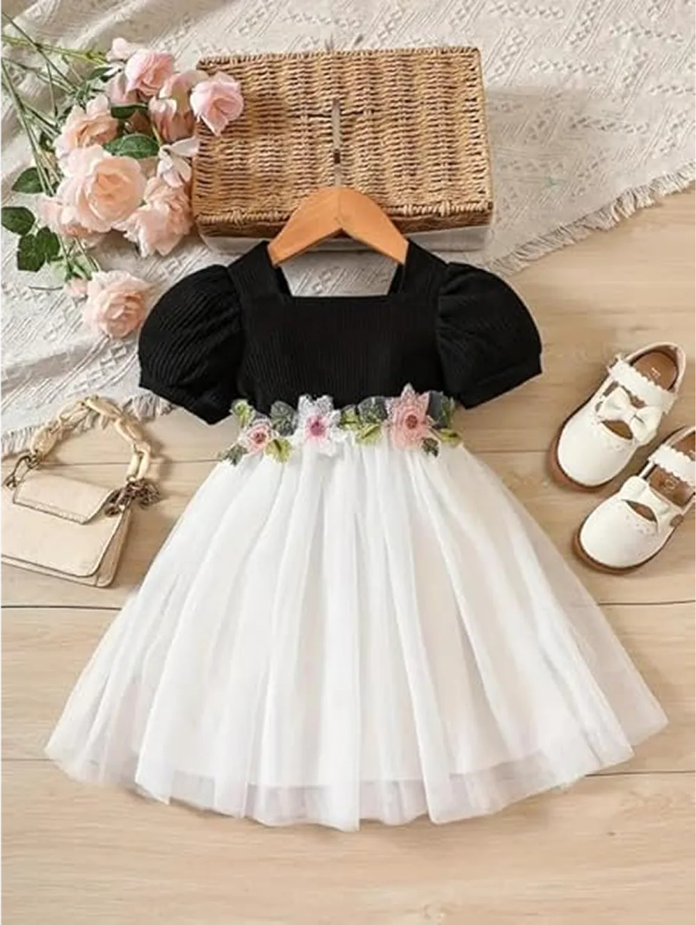 Floral Embroidered Party Dress