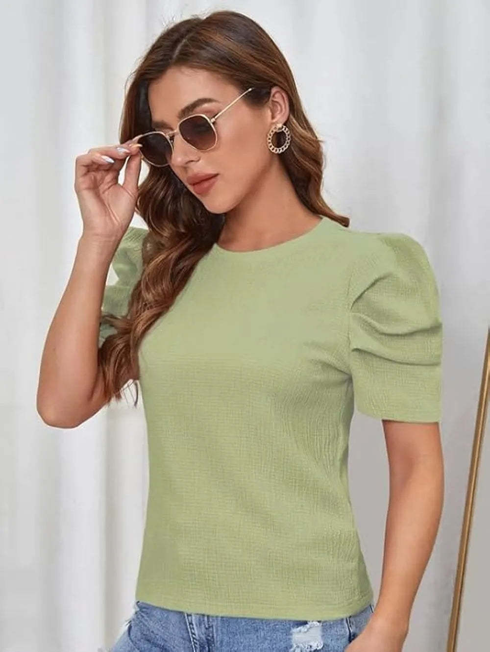 Grils Premium and Collage funtion for Green Puff t-shirt and top