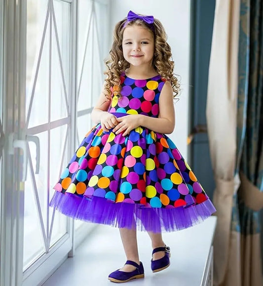 Little Star Polka Multicolor Frock