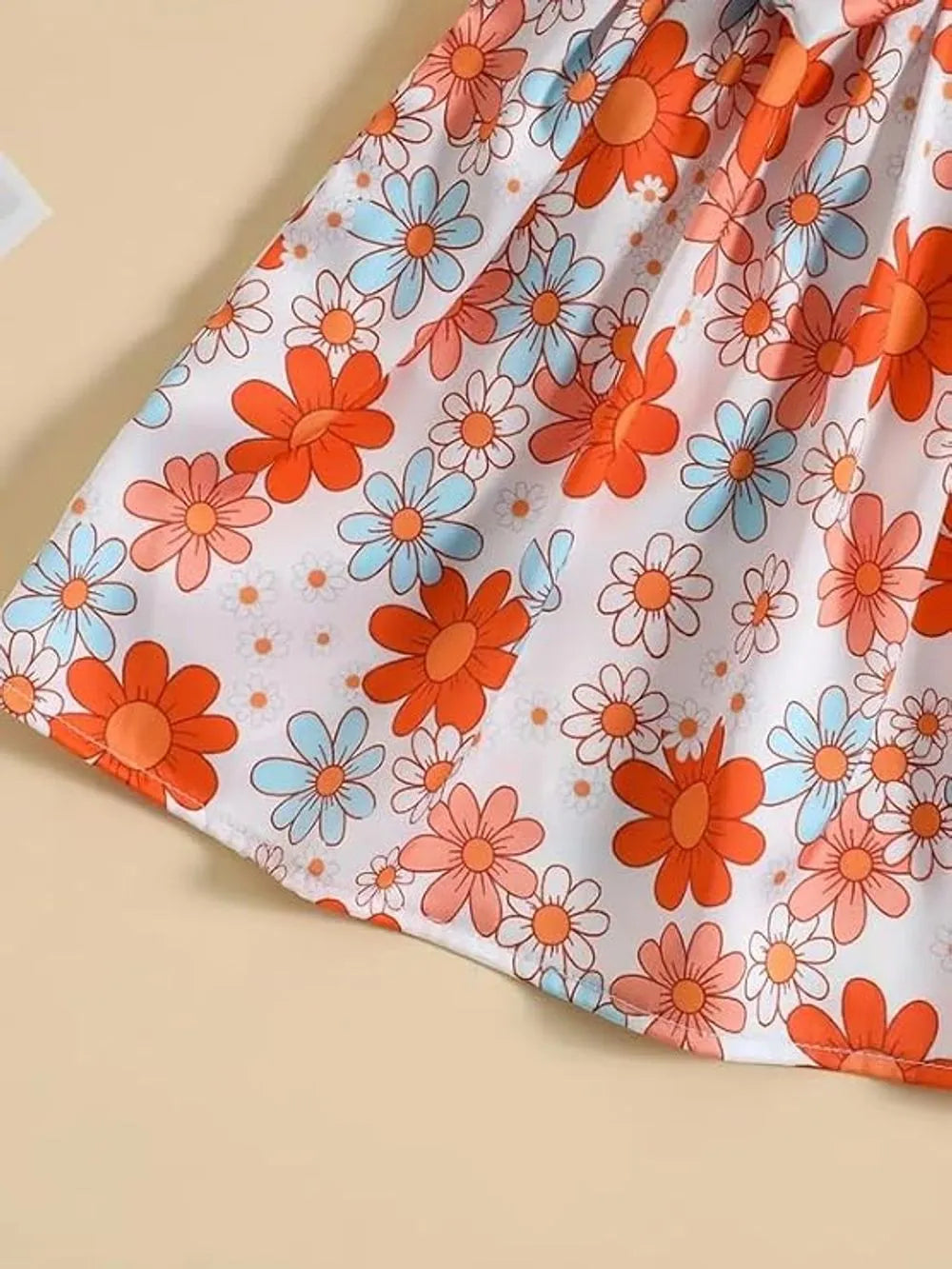 Orange Flower Premium White Frocks for Baby Girls