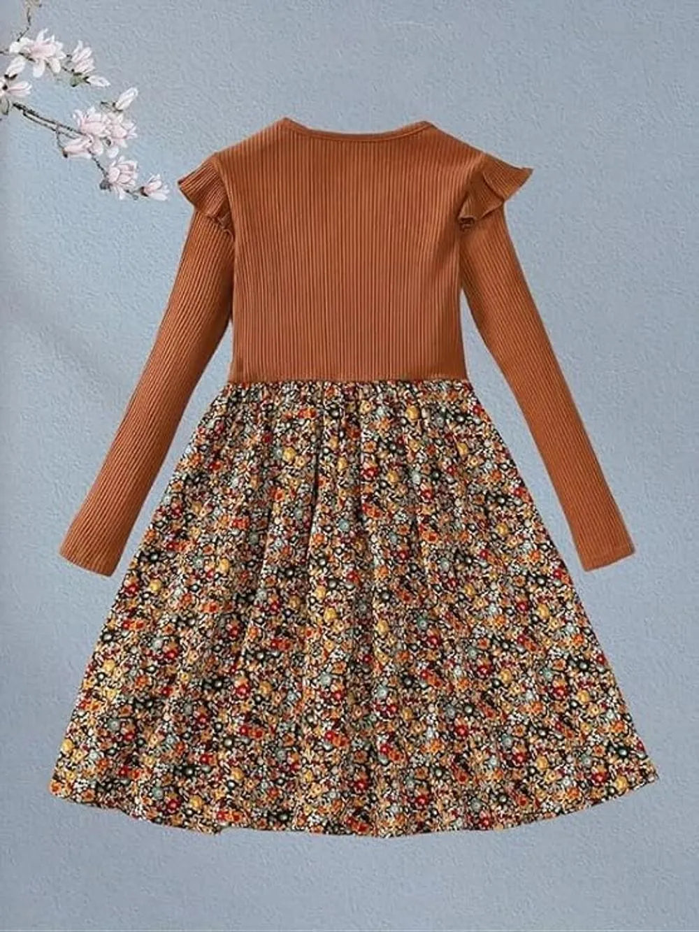 Girls Brown Frock – Trendy Brown Dress for Girls | Stylish Brown Frock for Girls - Image 3