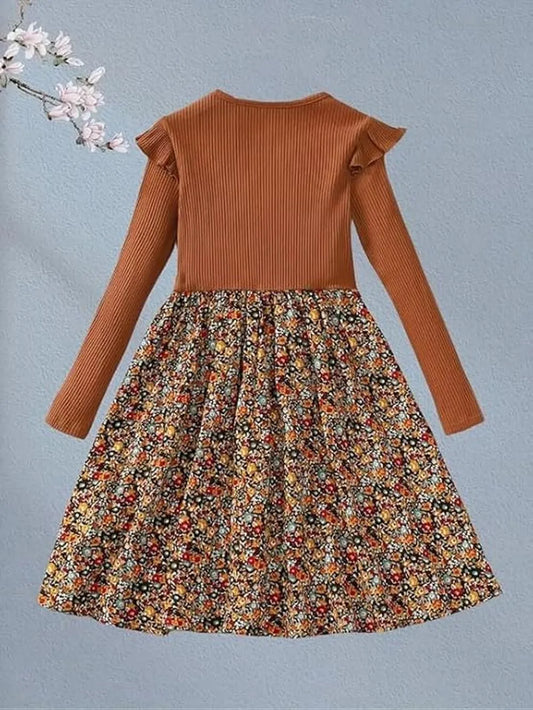 Girls Brown Frock – Trendy Brown Dress for Girls | Stylish Brown Frock for Girls - Image 3