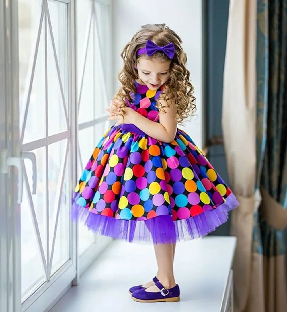 Little Star Polka Multicolor Frock