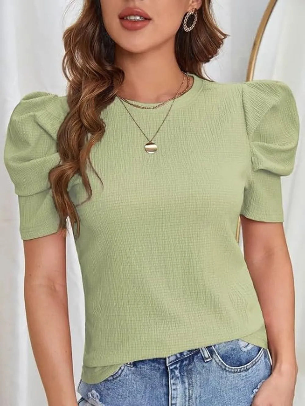 Grils Premium and Collage funtion for Green Puff t-shirt and top