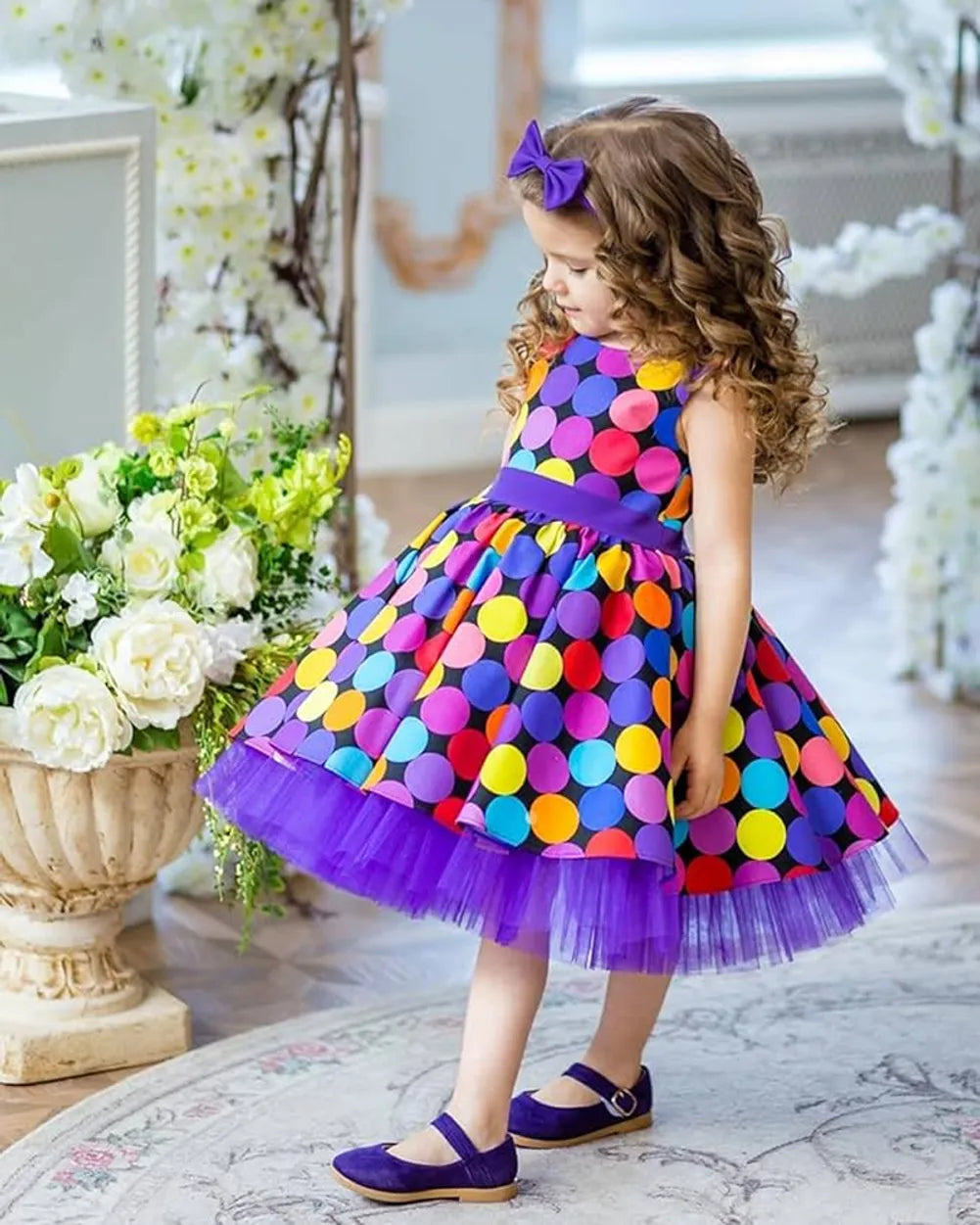 Little Star Polka Multicolor Frock