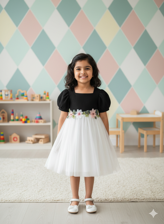 Floral Embroidered Party Dress