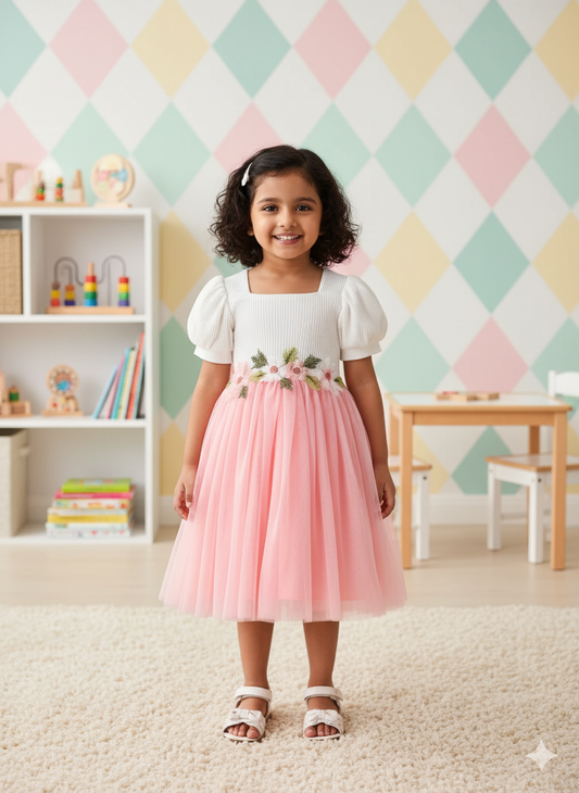 Floral Embroidered Party Dress