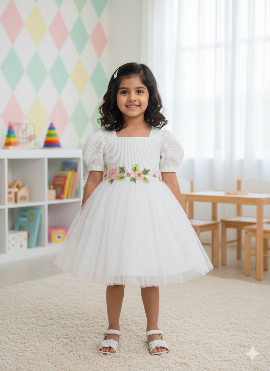 Floral Embroidered Party Dress