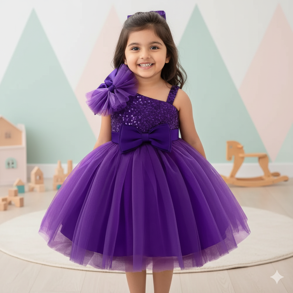 Girls' One-Shoulder Party Dress