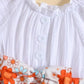 Orange Flower Premium White Frocks for Baby Girls