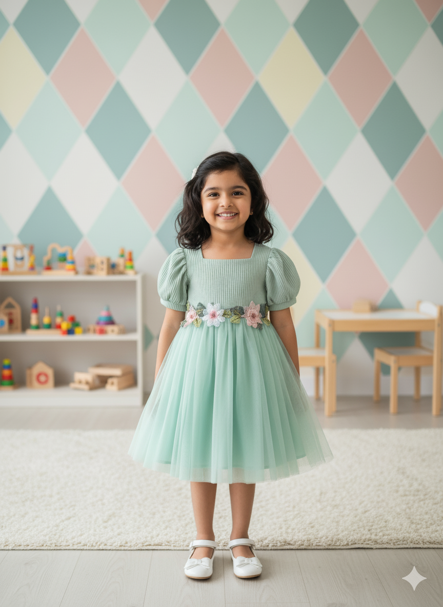 Floral Embroidered Party Dress
