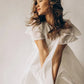 Ethereal White Flowy Satin Dress for Women